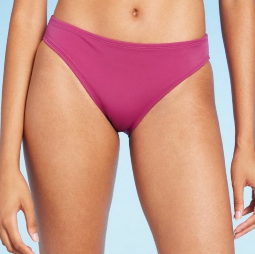 Raspberry Low Rise Medium Seat Bikini Bottom.